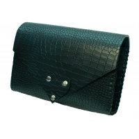 Black Croco Printed Natural Leather Handmade Bag Camenittta