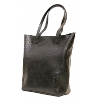 Croco Printed Natural Leather Shopper Bag