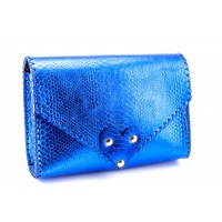 Electric Blue Snakeprint Handmade Leather Bag