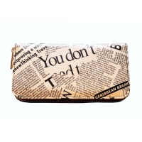 Newspaper Print Leather Wallet