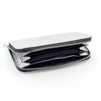 Silver Gray Leather Wallet