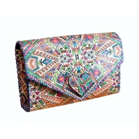 Traditional Colorful Printed Leather Bag by Carmenittta