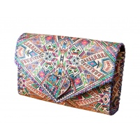 Traditional Colorful Printed Leather Bag by Carmenittta