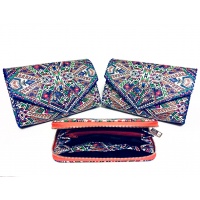 Traditional Print Leather Wallet