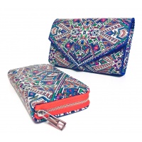 Traditional Print Leather Wallet
