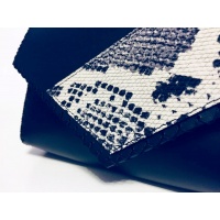 Black Leather Bag with a Snakeprint Detail