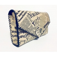 Newspaper Print Leather Handmade Bag