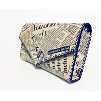 Newspaper Print Leather Handmade Bag