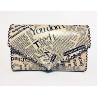 Newspaper Print Leather Handmade Bag