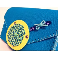 Handmade Blue Leather Lollypopbag Carmenittta