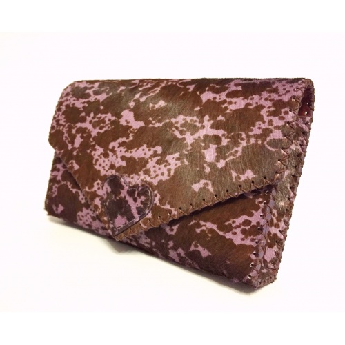 Purple Brown Cavallino Leather Handmade Bag
