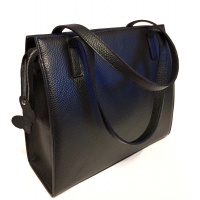 Natural Black Leather Bag