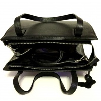 Natural Black Leather Bag