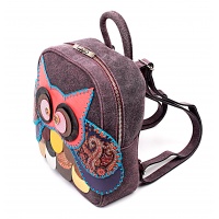 Purple Suede Leather Handmade Owl Backpack by Carmenittta