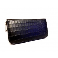 Black Croco Pattern Print Leather Wallet