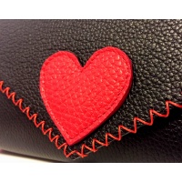 Black Leather Handmade Bag with a Red Leather Heart