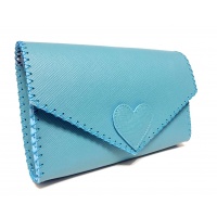 Aquamarine Saffiano Leather Handmade Bag