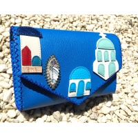 Santorini Leather Buildings Arhitecture Handsewn Bag