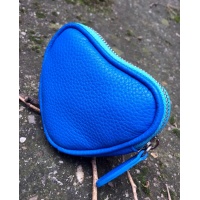 Blue Leather Heart Little Wallet