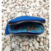 Blue Leather Heart Little Wallet