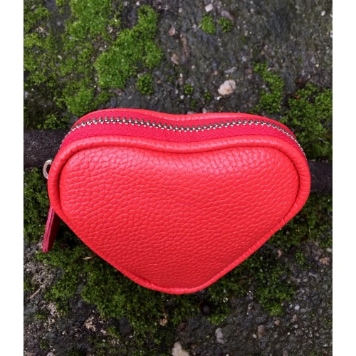 Red Leather Heart Little Wallet