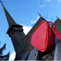 Red Leather Heart Little Wallet