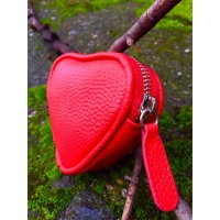 Red Leather Heart Little Wallet