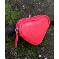 Red Leather Heart Little Wallet