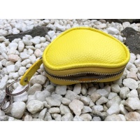 Yellow Leather Heart Little Wallet