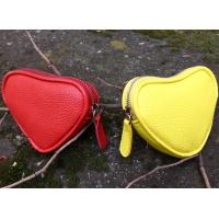 Yellow Leather Heart Little Wallet