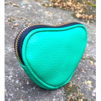 Light Green Leather Heart Little Wallet