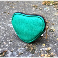 Light Green Leather Heart Little Wallet