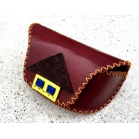 Little Leather House on Brown Leather Sunglasses Handsewn Case