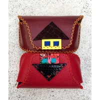 Little Leather House on Brown Leather Sunglasses Handsewn Case