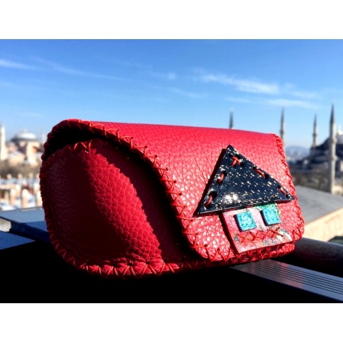 Little Leather House on Red Leather Sunglasses Handsewn Case