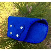 Blue Suede Leather Sunglasses Handsewn Case