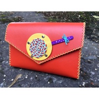 Handmade Orange Saffiano Leather Lollypop Bag Carmenittta