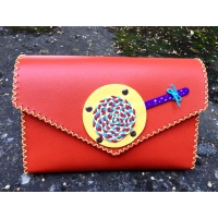 Handmade Orange Saffiano Leather Lollypop Bag Carmenittta