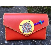 Handmade Orange Saffiano Leather Lollypop Bag Carmenittta