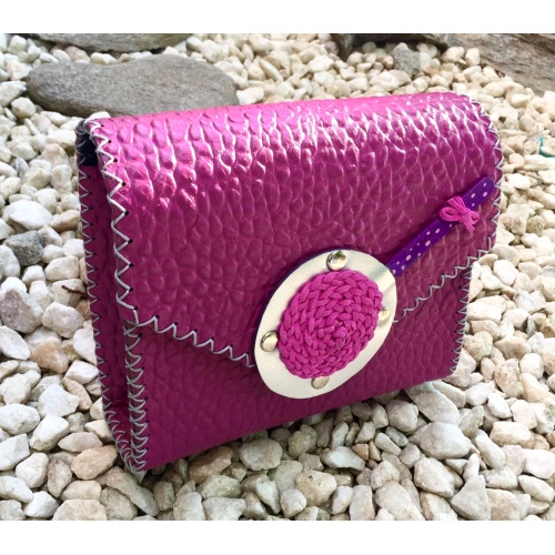 Handmade Purple Leather Lollypop Bag