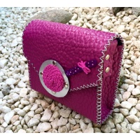 Handmade Purple Leather Lollypop Bag