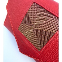 Red Leather Handmade Bag with 3D special printed detail