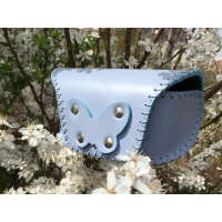 Baby Blue Leather Sunglasses Hansewn Case