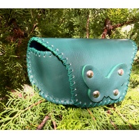 Green Leather Sunglasses Handsewn Case
