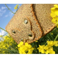 Sparkling Gold Leather Sunglasses Handsewn Case