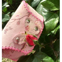 Printed Roses Suede Leather Sunglasses Handsewn Case
