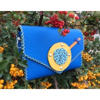 Handmade Ocean Blue Leather Lollypop Bag Carmenittta