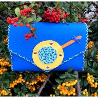 Handmade Ocean Blue Leather Lollypop Bag Carmenittta