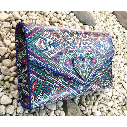 Traditional Colorful Printed Leather Handmade Bag