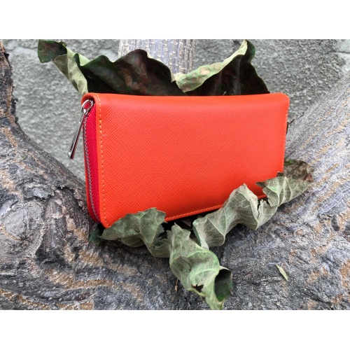 Orange Saffiano Leather Wallet